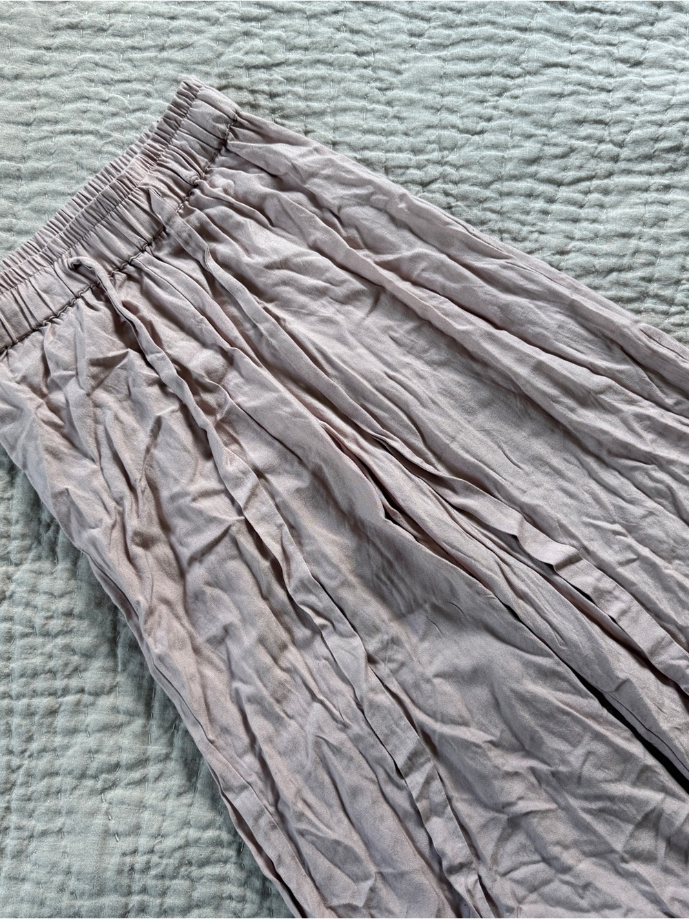 Ali Golden Wide Leg Pants - Light Blush Pink